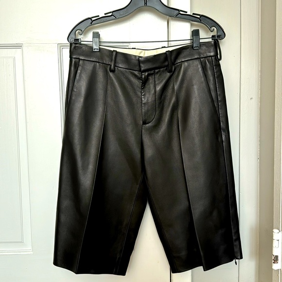 Brand new Helmut Lang long leather shorts size 2 - Picture 1 of 7
